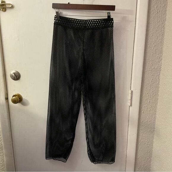 SHEIN Black Mesh Screen Fishnet Beach Swim Coverup Dancewear Mermaid Balletcore - Picture 2 of 6